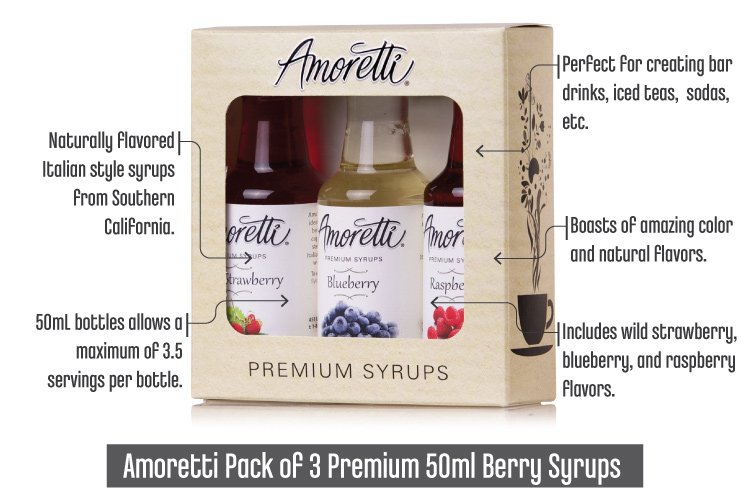Best Syrup For Snow Cones_AmorettiPack3Premium50mlBerrySyrups