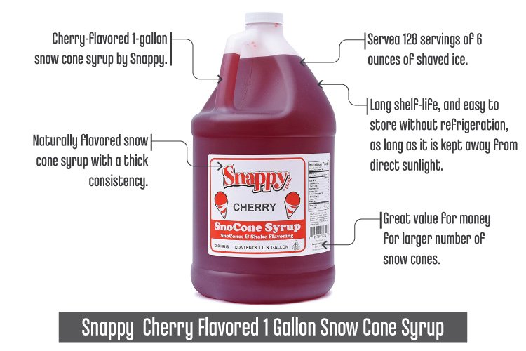 Snappy-CherryFlavored1GallonSnowConeSyrup
